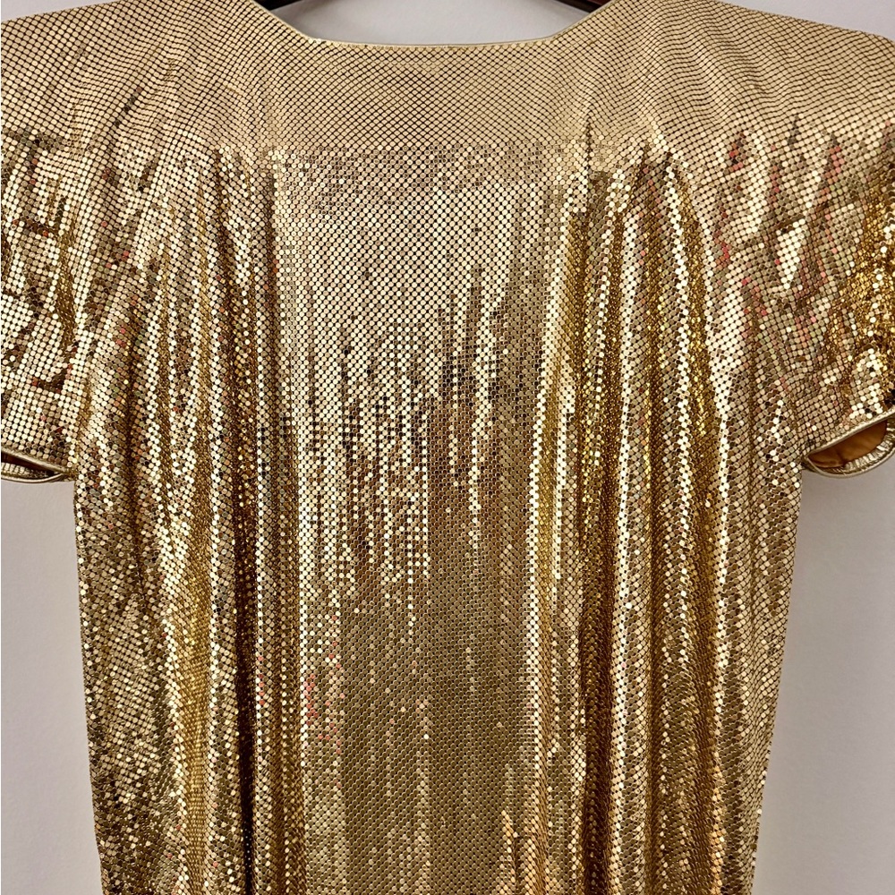 Whiting And Davis Gold Metal Mesh Top - image 3